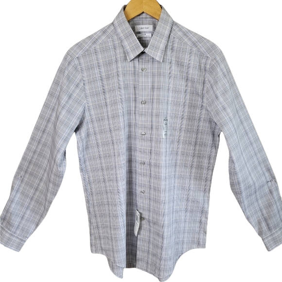 Calvin Klein Other - Calvin Klein |Men's Slim Fit Stretch Plaid Button Down Long Sleeve Shirt | Large